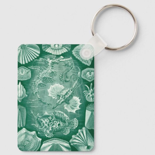  Teleostei schelpen en vissen van Ernst Haeckel Sleutelhanger (Achterkant)