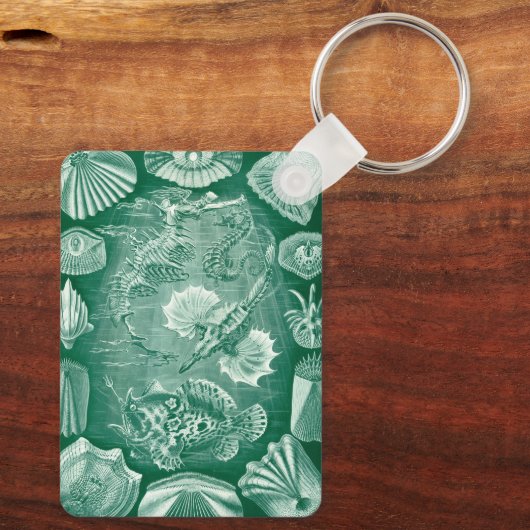  Teleostei schelpen en vissen van Ernst Haeckel Sleutelhanger (Achterkant)