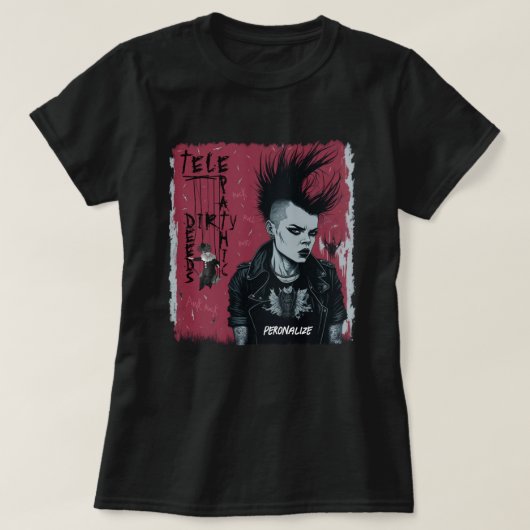 Telepathische smerige daden ze heeft de blik Punk T-shirt (Design voorkant)