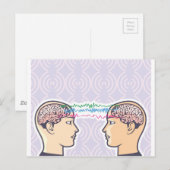 Telepathy between human Brains via Brainwaves Briefkaart (Voorkant / Achterkant)
