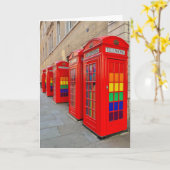 Telephone Boxes in London Kaart (Gele Bloem)