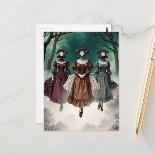 Telephone Ladies Briefkaart (Voorkant / Achterkant in situ)