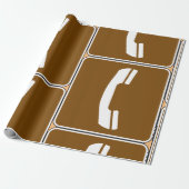 Telephone Road Sign Cadeaupapier (Uitgerold)