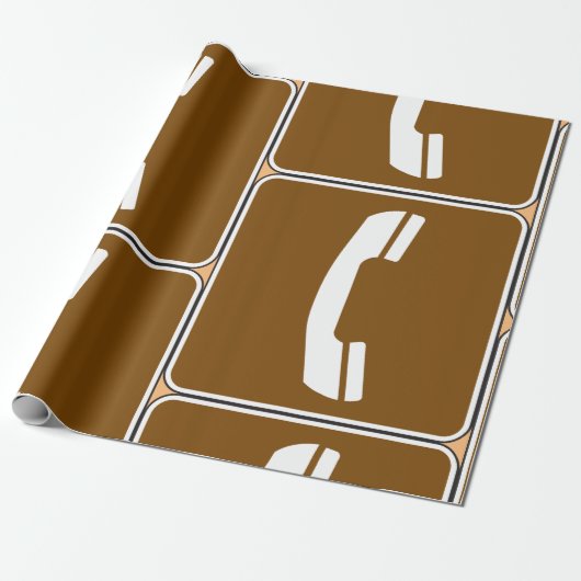 Telephone Road Sign Cadeaupapier (Uitgerold)