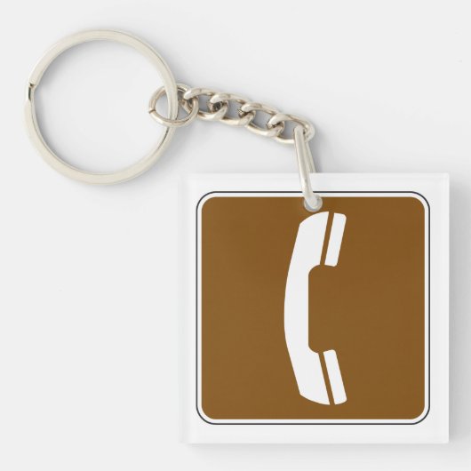 Telephone Road Sign Sleutelhanger (Voorkant)