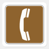 Telephone Road Sign Vierkante Sticker (Voorkant)