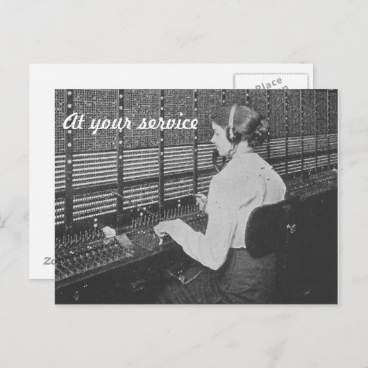 Telephone Switchboard Operator Postcard Briefkaart (Voorkant / Achterkant)