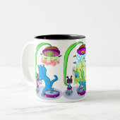 Teleportatie Syfy Schroef-up hond Tweekleurige Koffiemok (Voorkant links)