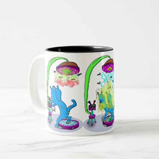 Teleportatie Syfy Schroef-up hond Tweekleurige Koffiemok (Voorkant links)