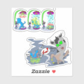 Teleportatie Syfy Space Boo Cat Sticker (Vel)