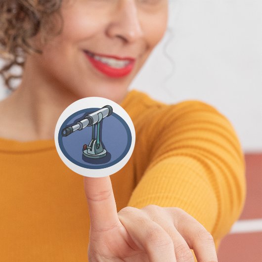 telescoop astronomie liefhebber sterrenkijken ronde sticker