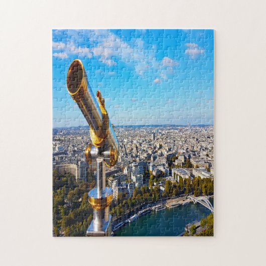 Telescoop Eiffeltoren Parijs. Legpuzzel (Verticaal)