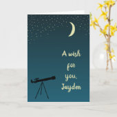 Telescoop en Night Sky Astronomie Thleed Kaart (Gele Bloem)