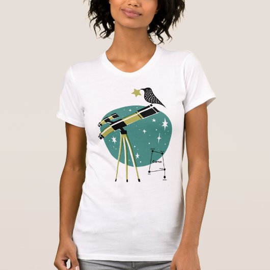Telescoop en vogel t-shirt (Voorkant)
