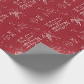 Telescoop Schema's Inpakpapier in Rood (Hoek)