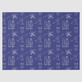 Telescoop Schematische Weefsels Papier in Blauw
