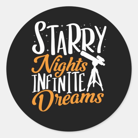 Telescoop Sterrennachten Infinite Dreams Astronomi Ronde Sticker (Voorkant)