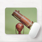 Telescoop van Sir Isaac Newton 1671 Muismat (Met muis)