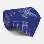 Telescope Blueprints Neck Tie Stropdas (Opgerold)