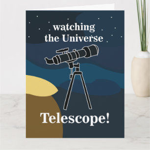 Telescope Night Sky Astronomy Stargazer Verjaardag Kaart