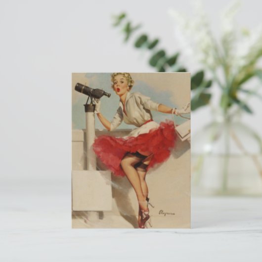 Telescope Pin-Up Briefkaart (Staand voorkant)