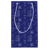 Telescope Schematics Gift Bag in Blue Klein Cadeauzakje (Achterkant)