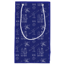 Telescope Schematics Gift Bag in Blue Klein Cadeauzakje