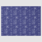 Telescope Schematics Tissue Paper in Blue Tissuepapier (Voorkant)