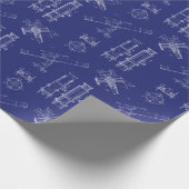 Telescope Schematics Wrapping Paper in Blue Cadeaupapier (Hoek)