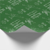 Telescope Schematics Wrapping Paper in Green Cadeaupapier (Hoek)