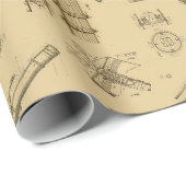 Telescope Schematics Wrapping Paper in Sepia Cadeaupapier (Rol Hoek)