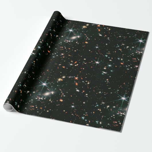 Telescopische Deep Space Galaxies Sterren Naadloos Cadeaupapier (Uitgerold)