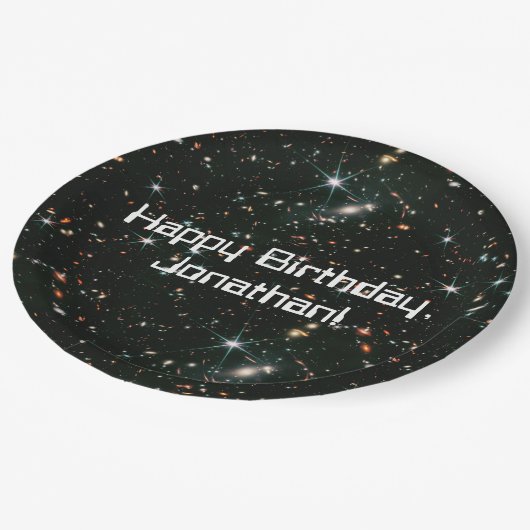 Telescopische ruimte sterrenstelsels sterren Geluk Papieren Bordje (Gekanteld)