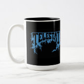 Telestai blauwe logo koffiebeker tweekleurige koffiemok (Links)