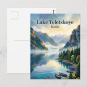 Teletskoje Meer Rusland Briefkaart (Voorkant / Achterkant)