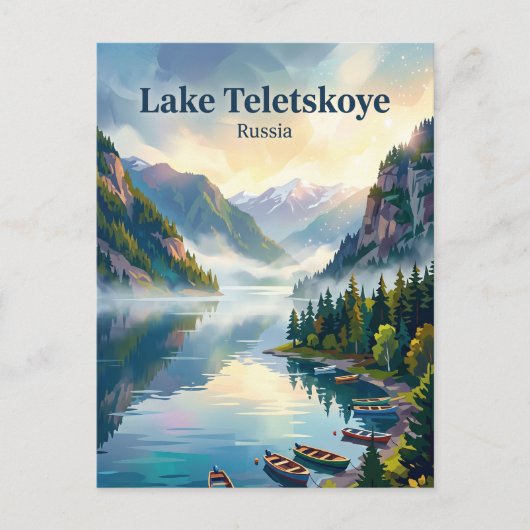 Teletskoje Meer Rusland Briefkaart (Voorkant)