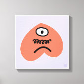 Teleurgesteld hart - verdrietig met snor canvas afdruk (Voorkant)