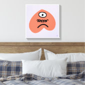 Teleurgesteld hart - verdrietig met snor canvas afdruk (Insitu (Slaapkamer))