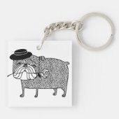 Teleurgestelde Bulldog: Treurige Romanse Sleutelhanger (Achterkant)