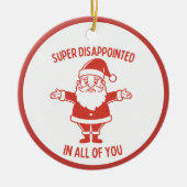 Teleurgestelde Retro Style Naughty Santa Christmas Keramisch Ornament (Voorkant)
