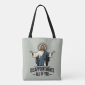 Teleurstellingen allemaal Jezus Meme Tote Bag (Achterkant)