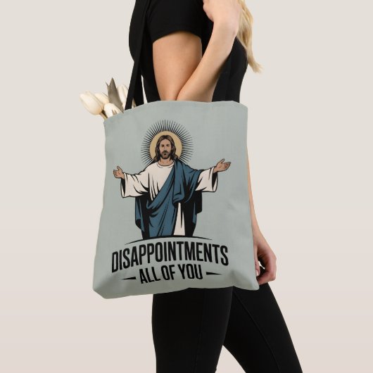 Teleurstellingen allemaal Jezus Meme Tote Bag (Dichtbij)