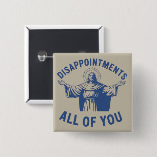 Teleurstellingen Allemal Retro Jezus Meme Christus Vierkante Button 5,1 Cm