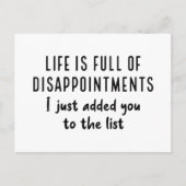teleurstellingen briefkaart (Voorkant)