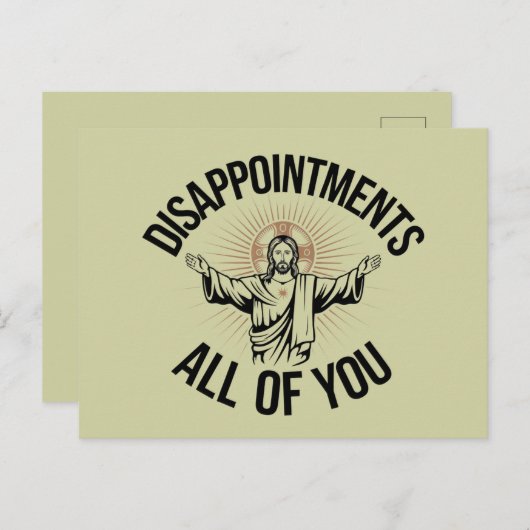 Teleurstellingen sarcastisch allemaal Christelijk Briefkaart (Voorkant / Achterkant)