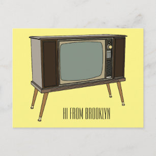 Televisie-cartoonillustratie Briefkaart