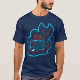 Televisie Haai Grafische Rimpels T-shirt