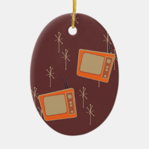 Televisie maakt iedereen gelukkig! Falling TV's Keramisch Ornament