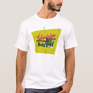 Televisie maakt iedereen gelukkig! Goud oogsten T-shirt