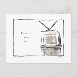Televisie maakt me bang voor oude tv leuke origine briefkaart